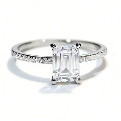 Classic Emerald-Cut Square Diamond