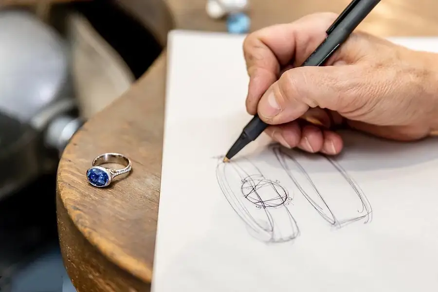 Jewelry design sketch and CAD development